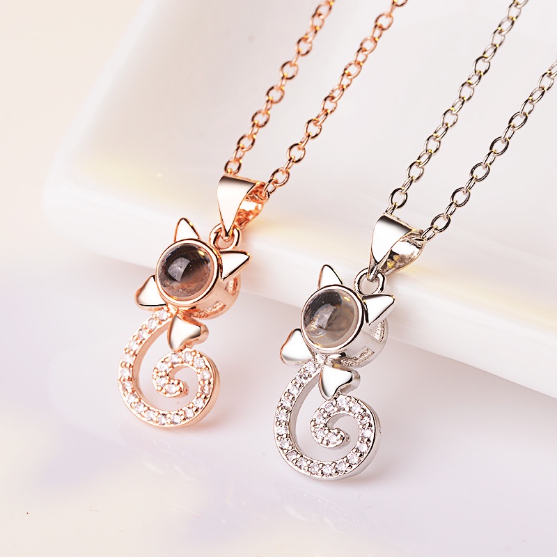 [Ready Stock]Fashion Personality 925 Silver Plated Cat Pendant Necklace