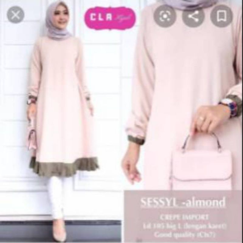 Sessyl tunik atasan wanita fashion muslim remaja