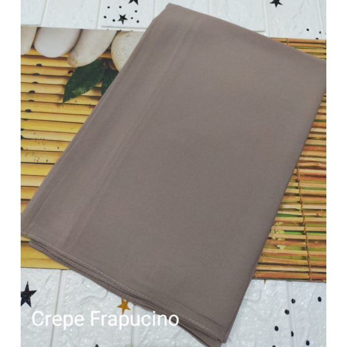 [175X75 CM] Jilbab Pashmina Polos Crepe Diamond Italiano Umama-Crepe Frapucino