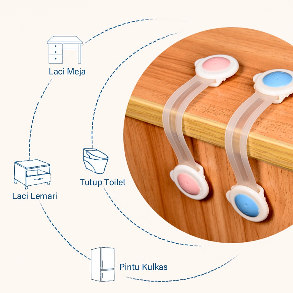 Lakhu kunci pengaman lemari  kulkas laci/safety lock kulkas lemari adjustable