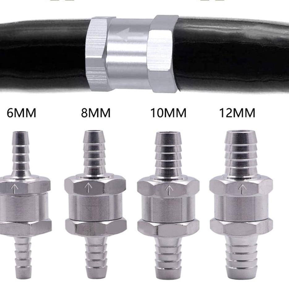Katup Satu Arah Bahan Bakar 6/8/10/12mm One Way Valve Fuel Motor Mobil Selang Aluminium Non Return C