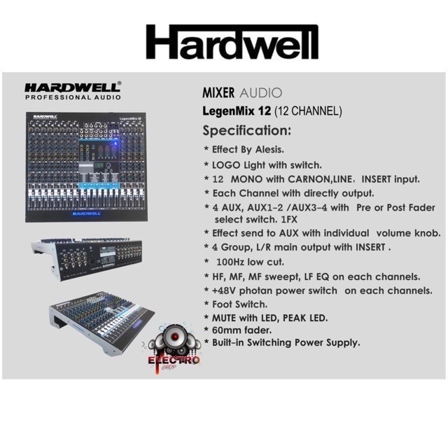 MIXER AUDIO HARDWELL LEGENMIX 12 ORIGINAL 12CH ESHOP