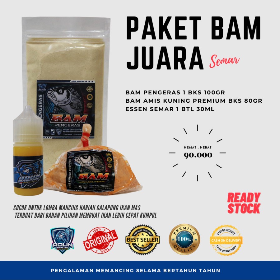Paketan Semar/Bam Amis Kuning Premium Spesialis Ikan Rame & Induk Umpan Pancing Adun Mancing Origina