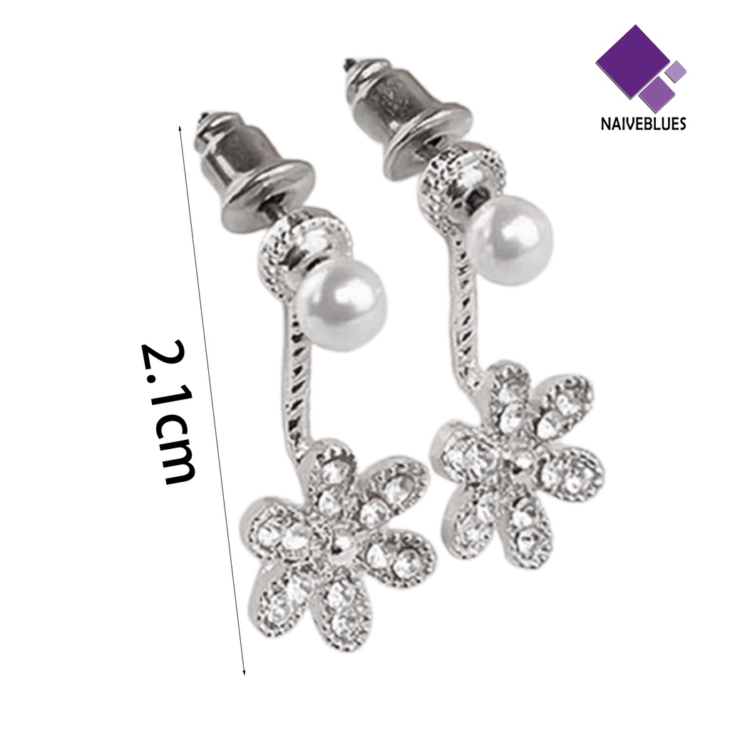 Anting Mutiara Berlian Imitasi Bahan Alloy Anti Karat Untuk Wanita