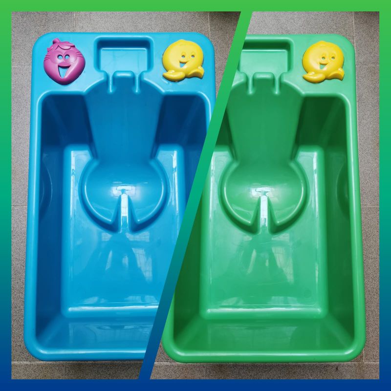 Bak mandi bayi | bak mandi plastik dengan dudukan bayi merek Twin Pan | baby bath twin pan