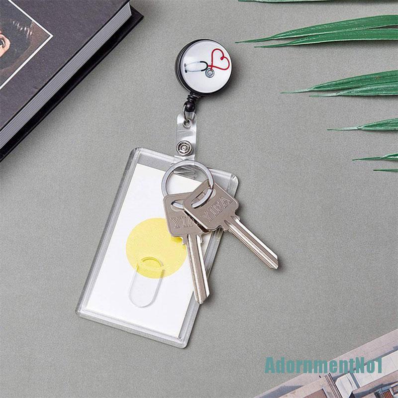 (AdornmentNo1) Badge Reel Retractable Dengan Klip Ikat Pinggang Untuk Kartu ID / Dokter / Perawat