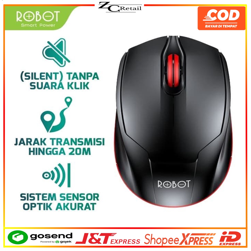 MOUSE Wireless Wifi Tanpa kabel ROBOT M310 M 310 M-310 SILENT 2.4 GHz Office Kantor