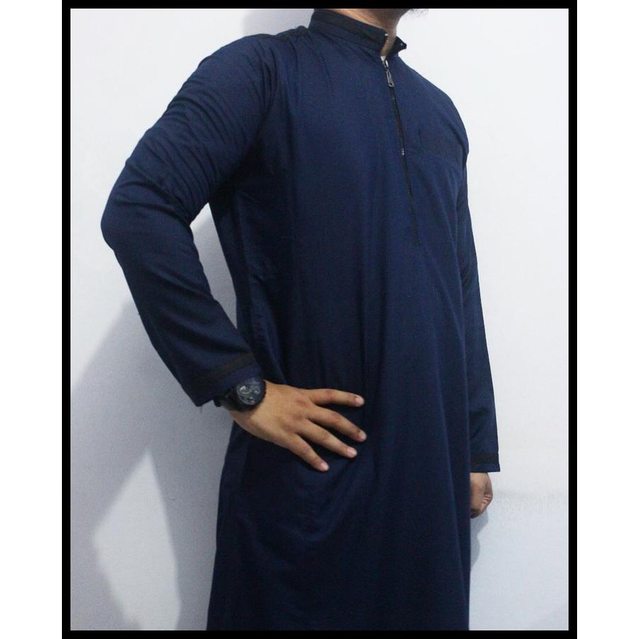 Gamis Pria / Jubah Pria Katun Import Biru Dongker
