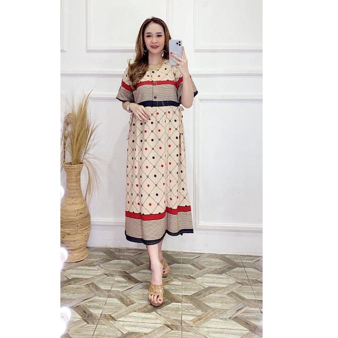 Terbaru.. Midi Dress chibi brand Rayon Busui Friendly Daster wanita terbaru 2022 viral kekinian Home