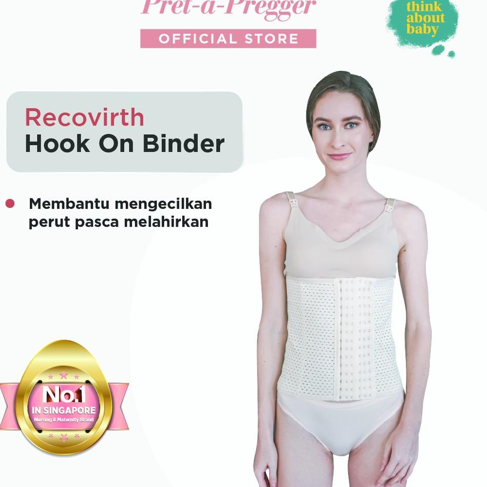 

ㅋ Korset Stagen Pengecil Perut Pasca Melahirkan / Pret a Pregger Recovirth Hook-On Binder (BLACK) ★