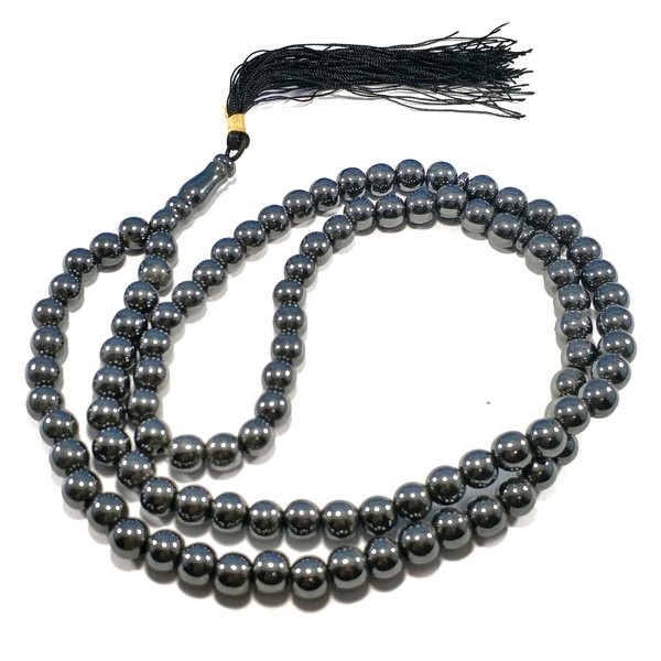 TASBIH NATURAL HEMATITE - BADAR BESI 6MM MODEL BULAT 99BUTIR DIJAMIN ASLI