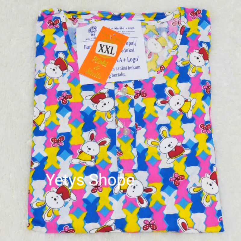 Hoki&Sheila Jumbo LD120 C3/4 Baju Tidur Piyama Fit XXL [Part 1]-RabbitKupu BiruPink