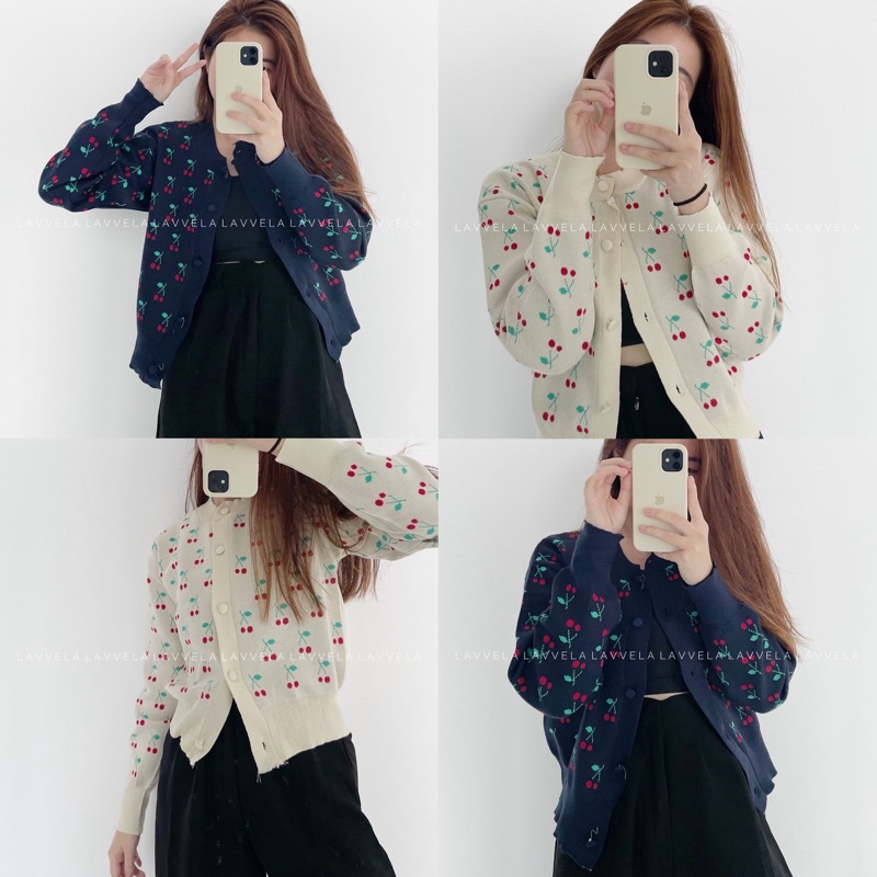 CHERRY KNIT OUTER LAVVELA OUTER KOREA RAJUT IMPORT