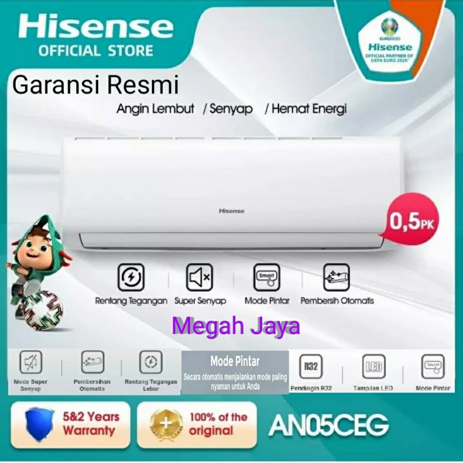 AC HISENSE 1/2 PK AN05CEG SUPER COLL R32-05CEG Garansi Resmi