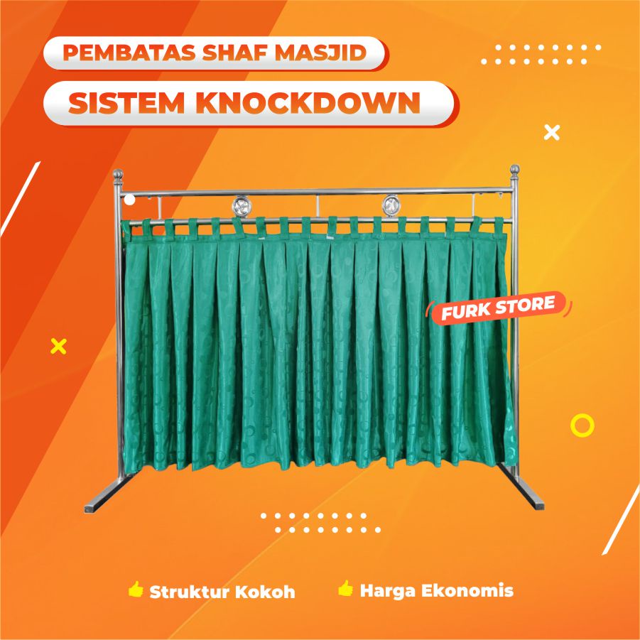 Jual Pembatas Shaf Masjid Mushola Stainless, Penyekat Ruangan Shalat