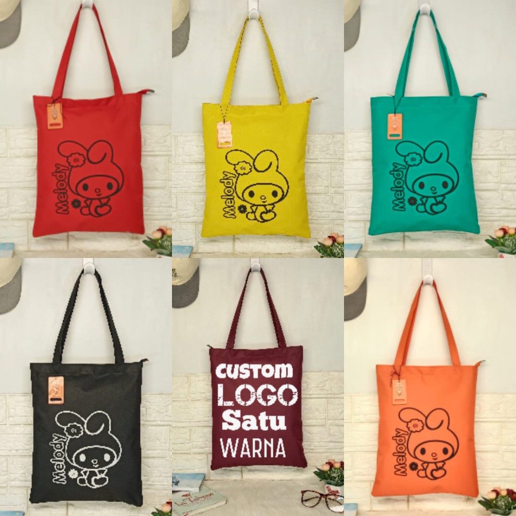 TOTEBAG KANVAS ANAK WANITA /TOTE BAG CUSTOM UNTUK SEMINAR ULANG TAHUN BISA custom SABLON UKURAN MODE