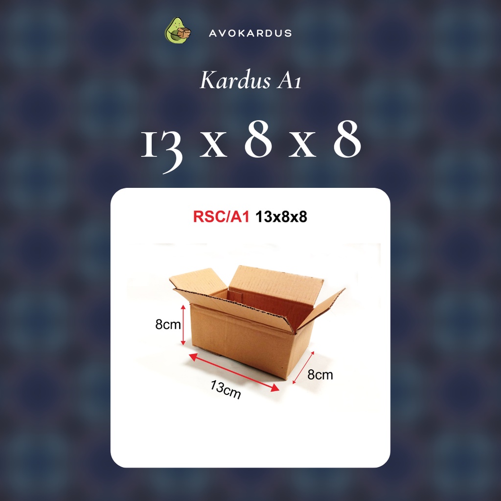 

Kardus / Box / Karton / Packing / Packaging / Kotak / Dus RSC / A1 – 13 x 8 x 8 B-Flute