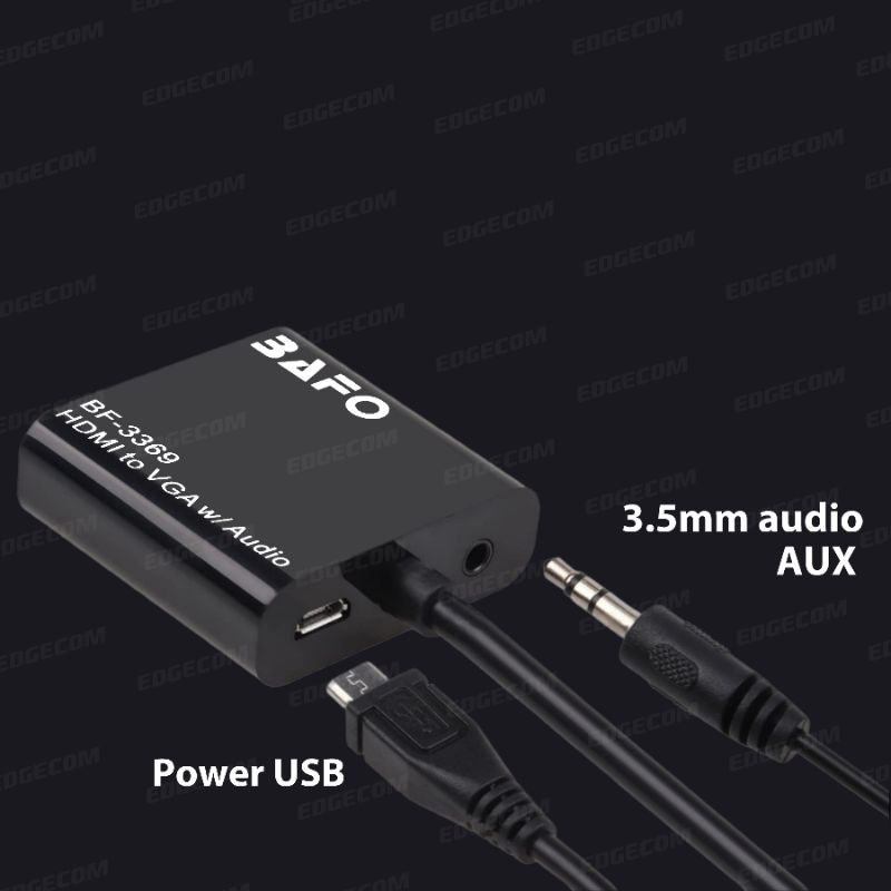 BAFO HDMI TO VGA With AUDIO Cable Adapter BF-3369 ORIGINAL