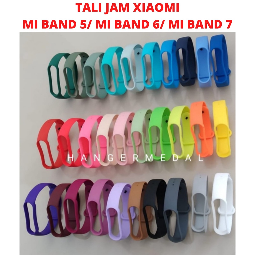 Tali Jam XIAOMI MI BAND 5 BAND 6 7 amazfit 5 STRAP SILIKON karet - WARNA 1