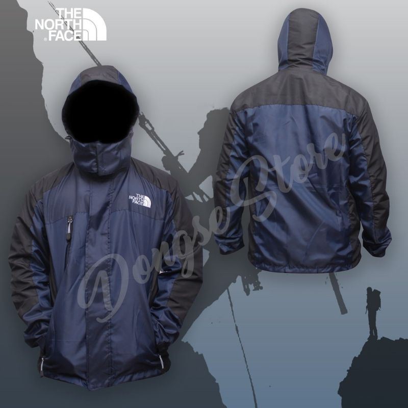 Jaket Tad Polos Murah / Jaket Gunung / Jaket Outdor Pria | Jaket Motor Harian | Jaket Couch-NAVY HITAM SIDE