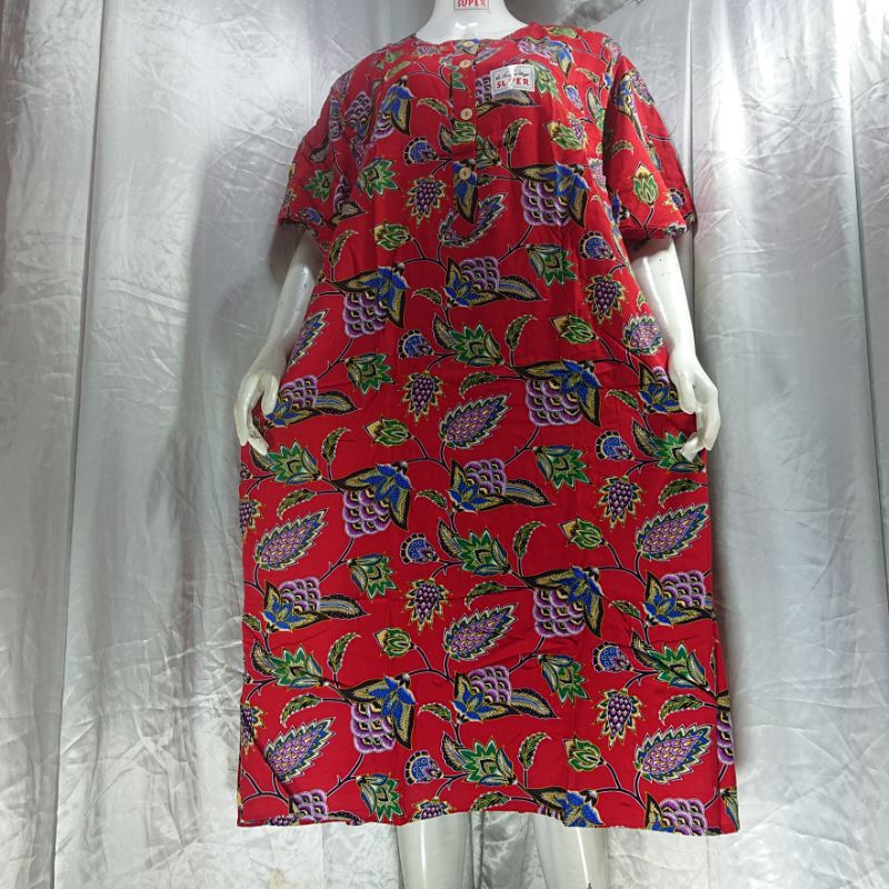 DASTER L3 JUMBO KENCANA UNGU LEBEL BIRU 3 KANCING AKTIF BUNSUI LD 130CM PB 115CM ORGINAL BATIKU DAST