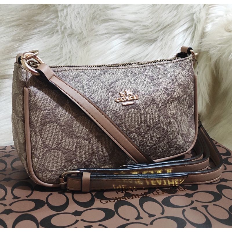 BEST SELLER /// COACH POUCH IN SIGNATURE / TAS BAHU WANITA/ TOP HANDLE SIGNATURE