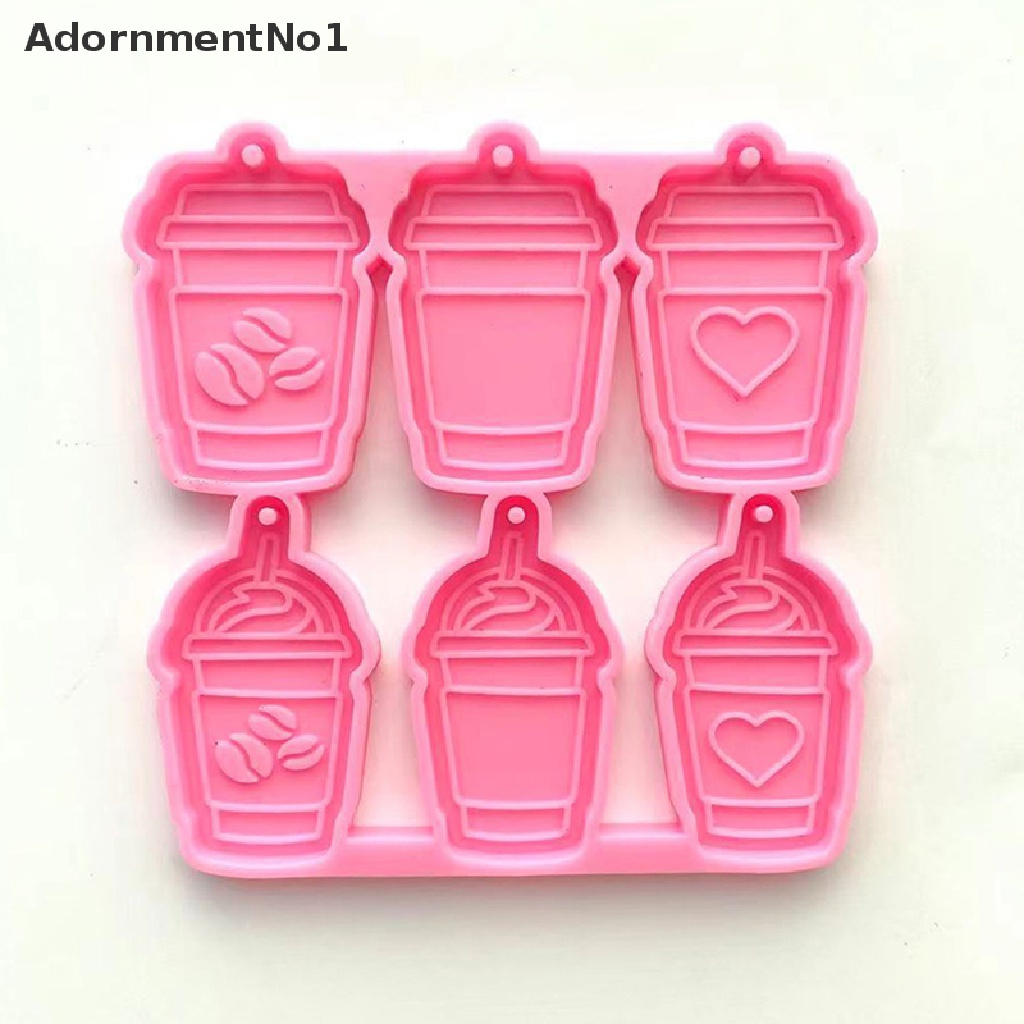 (AdornmentNo1) Cetakan Resin Epoksi Bentuk Cangkir Kopi Bahan Silikon Untuk Gantungan Kunci / Anting