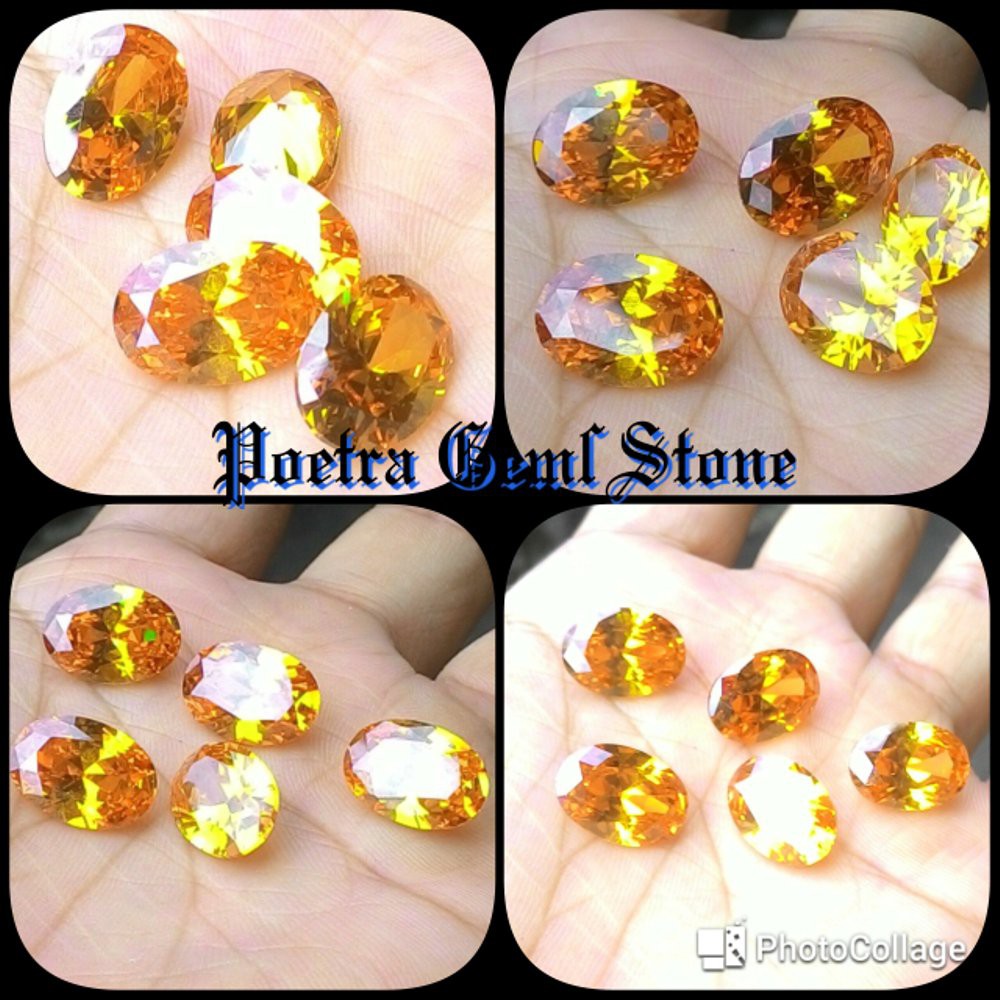 Batu Permata Cubic Zircon American Diamond Cutting Octagon Kotak A3
