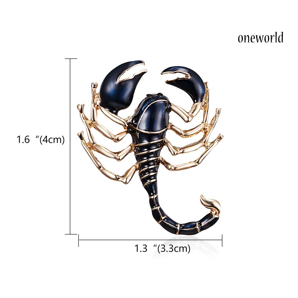 OW@ Fashion Jewelry Clothes Scarf Dress Badge Decoration Scorpion Enamel Brooch Pin