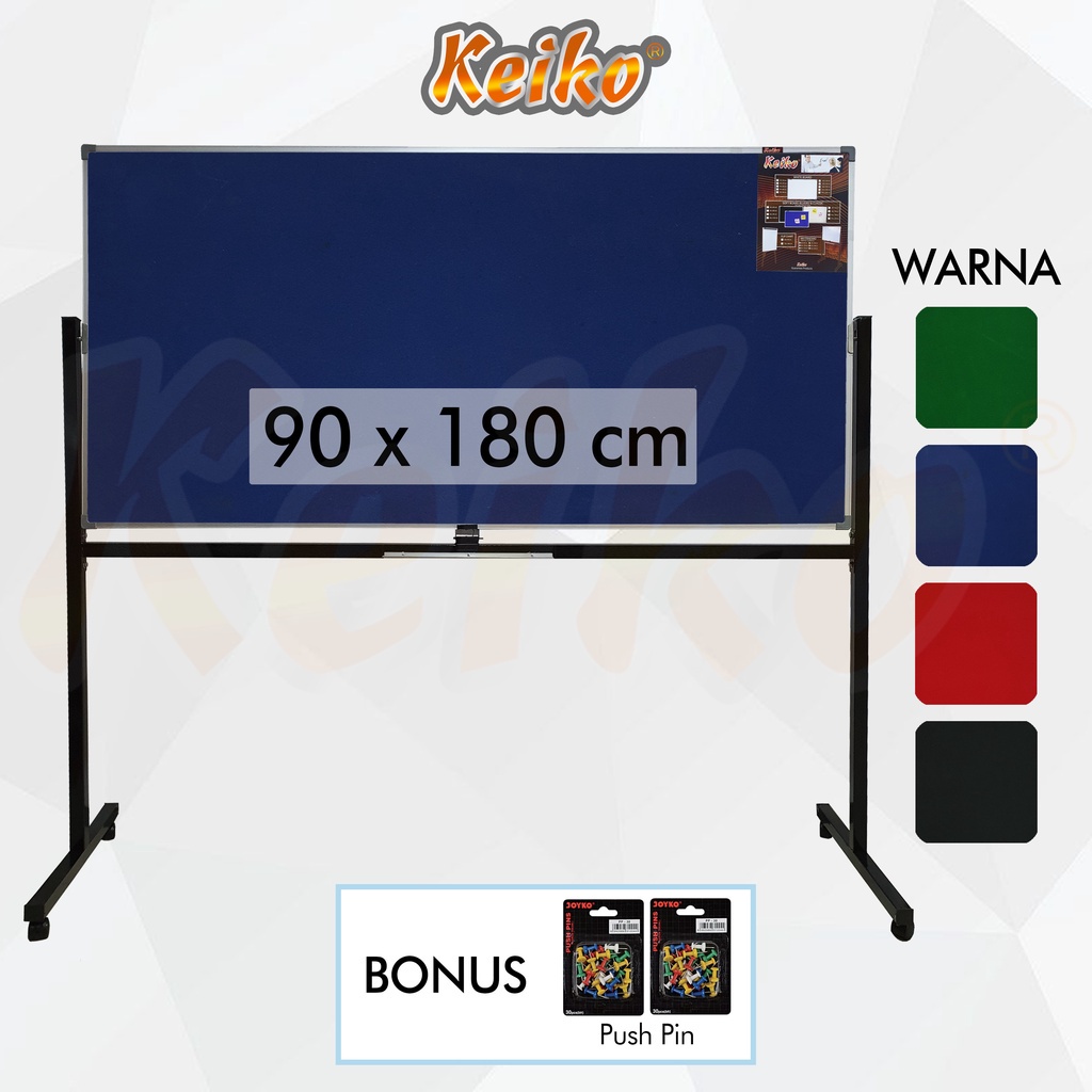 

Softboard / Cork Board / Pin Board / Papan Pengumuman / Mading Standing Bludru Keiko 90 x 180 cm