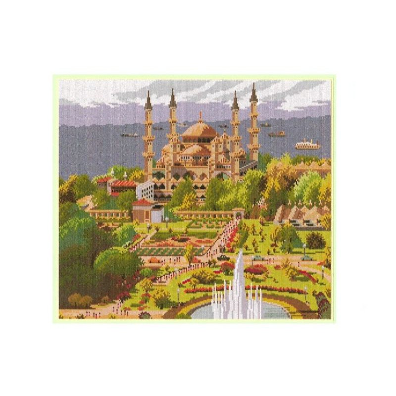 DIY Paket kristik masjid mesjid islam istanbul turki full cross stitch kit 14ct