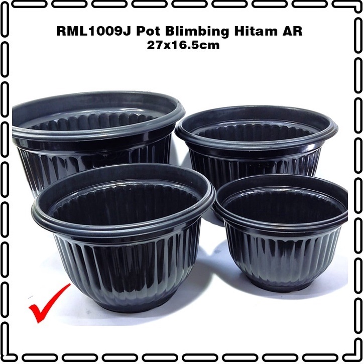 RML1009J Pot Tanaman Model Bliming Bata/Hitam AR No. 27