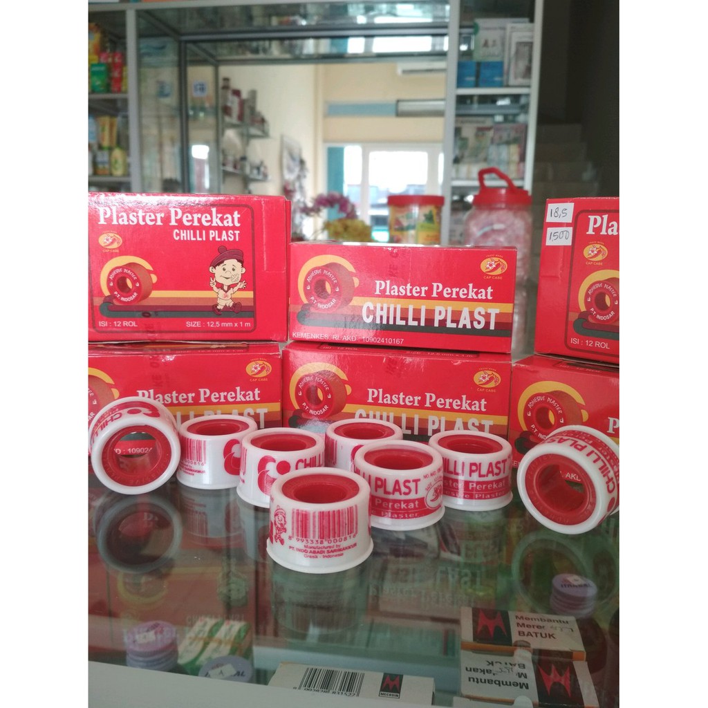 

Plester perekat Chili 12 mm x 1 m harga per dus isi 12
