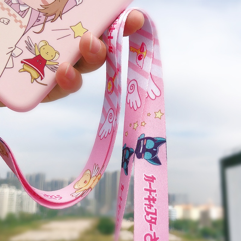 Sakura ponsel lanyard anti-lost halter pendek dan panjang tali pergelangan tangan tahan lama liontin