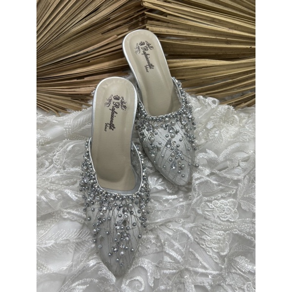 sepatu Rafaizoutfit sepatu wanita sepatu wedding sintya silver 7cm lancip