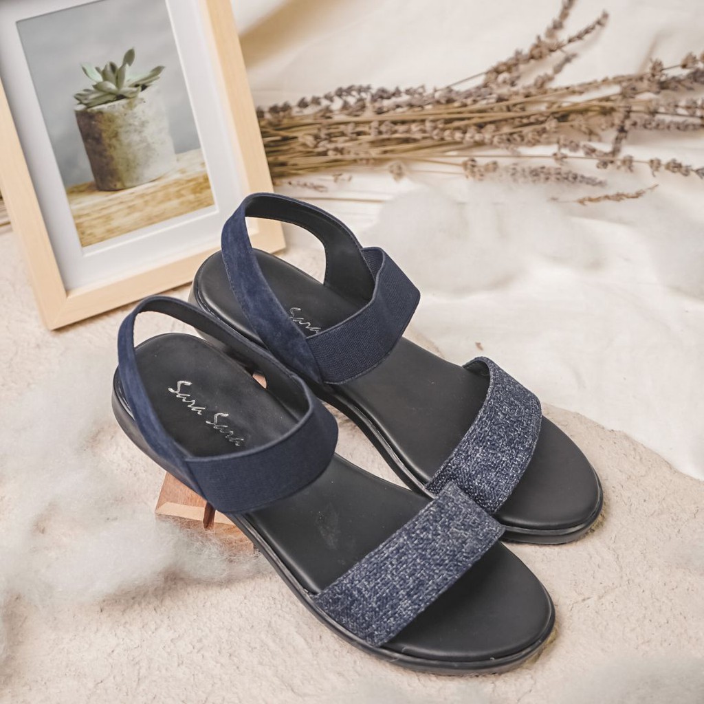 Sara Sara DIANA sepatu Sandal flat tali wanita cantik casual backstrap murah kekinian terbaru