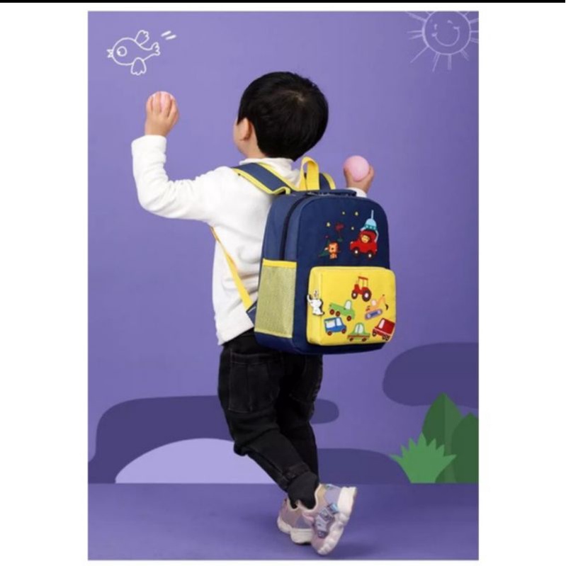 Tas ransel sekolah anak laki-laki dan perempuan PAUD TK SD motif CAR