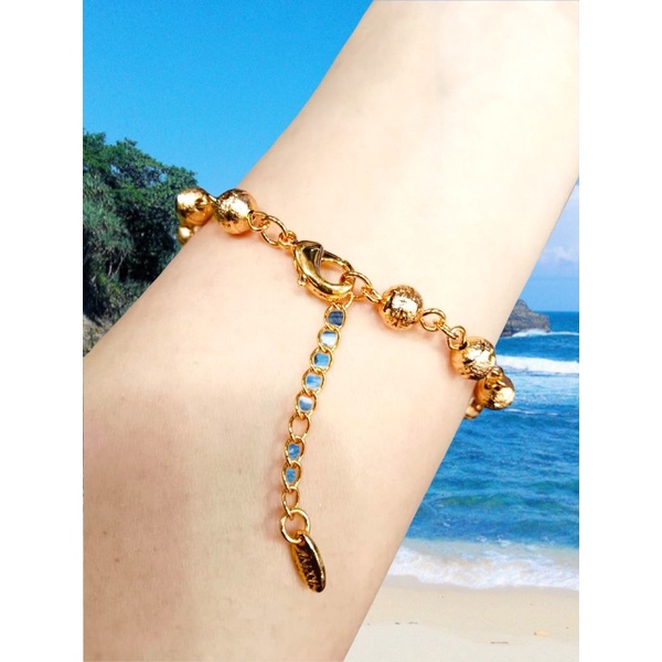 Gelang tangan wanita rante italy lapis emas yaxiya xuping