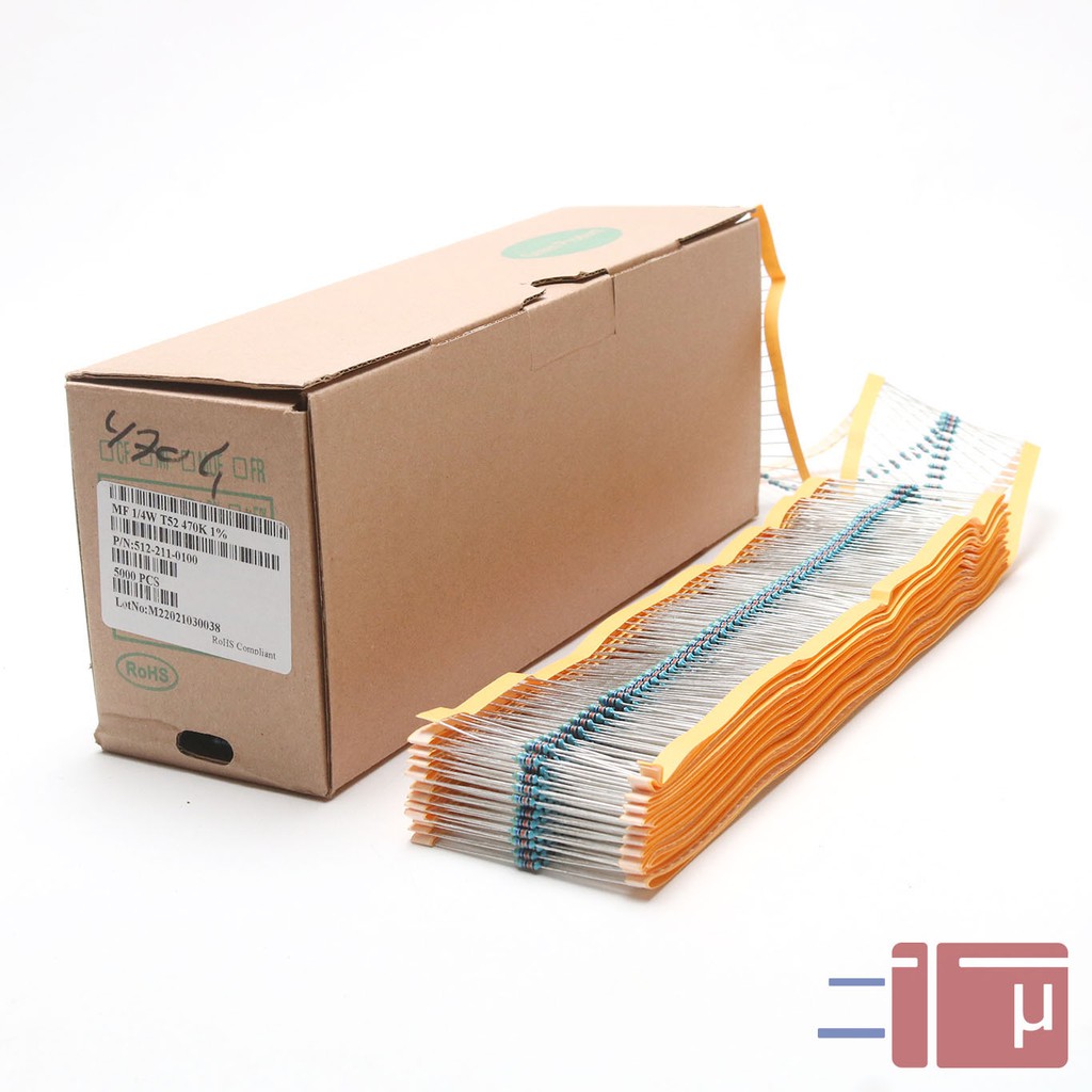 x10 Resistor 470K 1/4W Metal Film 1% Taiwan Kaki Tembaga