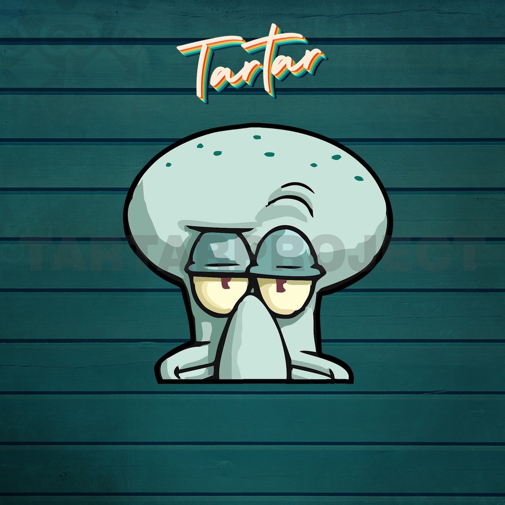 Sticker Stiker Vinyl - Peeker Squidward
