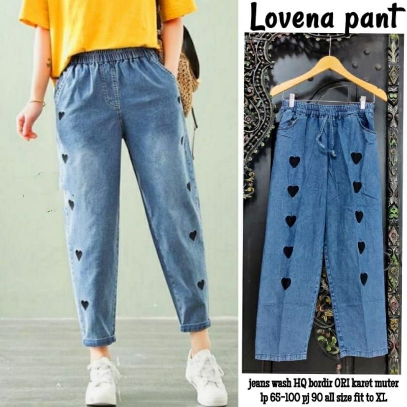 Diemoon || Lovena Baggy Pant Terbaru Snow Bordir Termurah