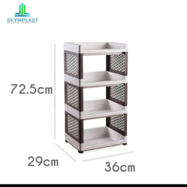 Rak susun kecil rak susun serbaguna rak penyimpanan serbaguna rak plastik merk olymplast