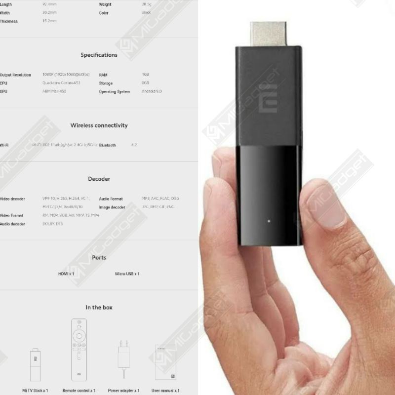 Android Xiaomi Mi TV Stick - TV Box S Stick - Google Chromecast