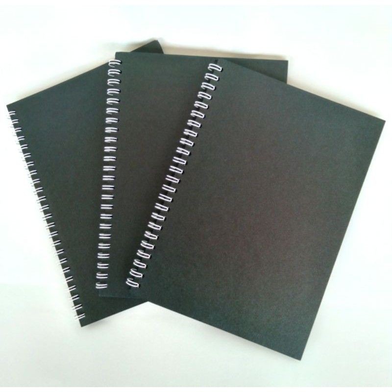 

Buku Jurnal Sketchbook A6 / A5 Hitam black paper journal scrapbook