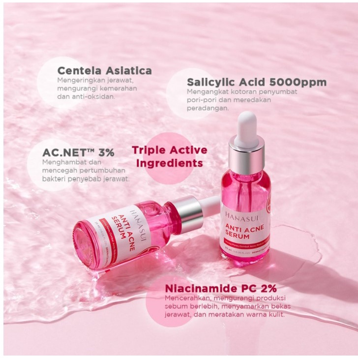 HANASUI - Serum Wajah | hanasui serum gold, serum vitamin C, serum anti acne-Anti Acne (Pink)