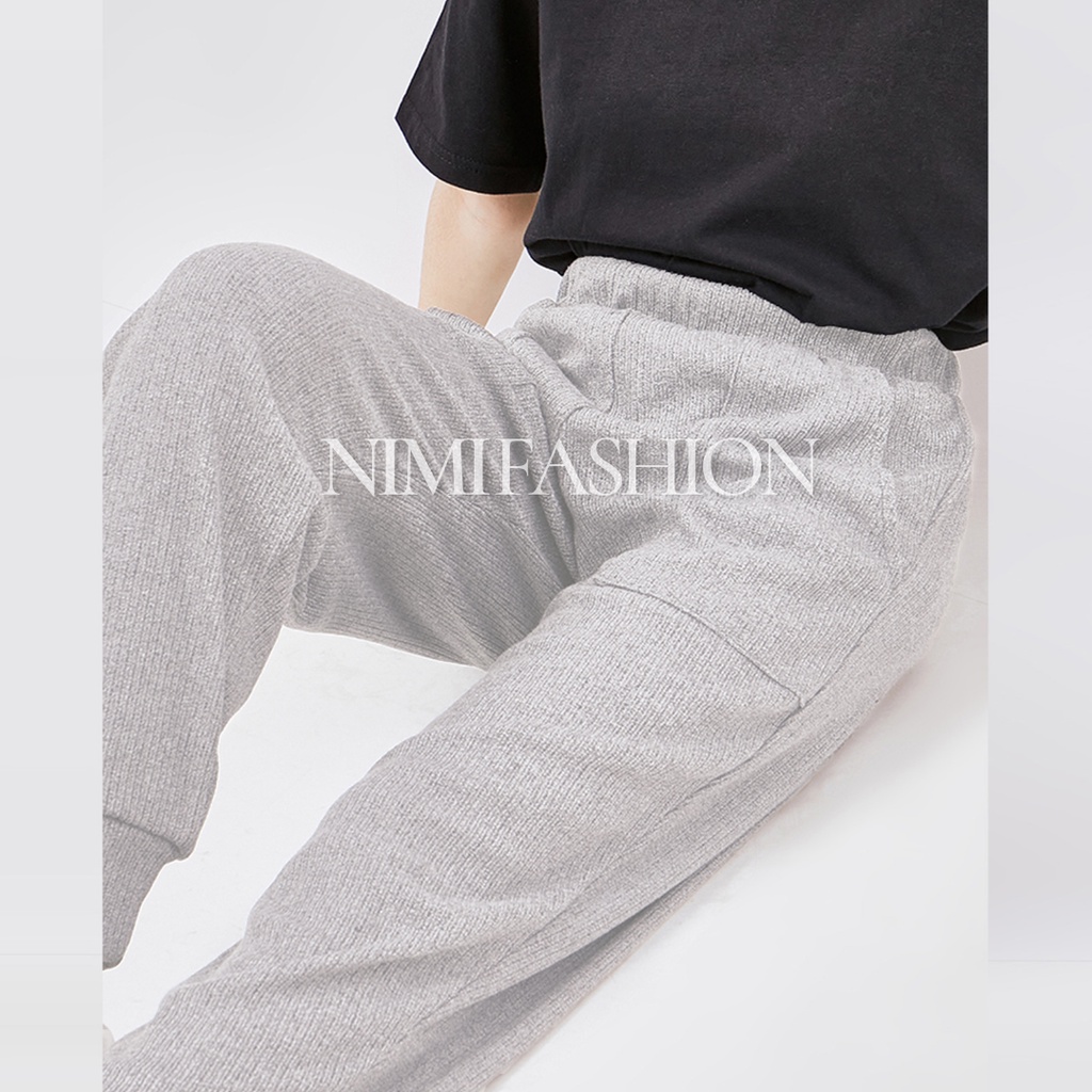 NIMI - Jisoo Pants Celana Joger Rajut Wanita Premium Import Bahan Tebal