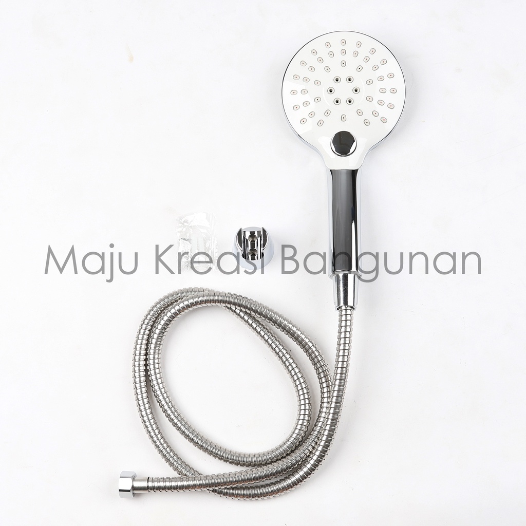 Hand Shower SKL HS 9957 Chrome Kamar Mandi Kepala Besar Bulat Toilet WC Selang Fleksibel