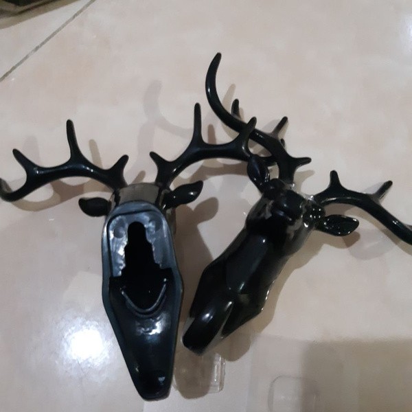 Doe Deer Key Hooks Stand Hanger Gantungan Kunci Dinding Tanduk Rusa
