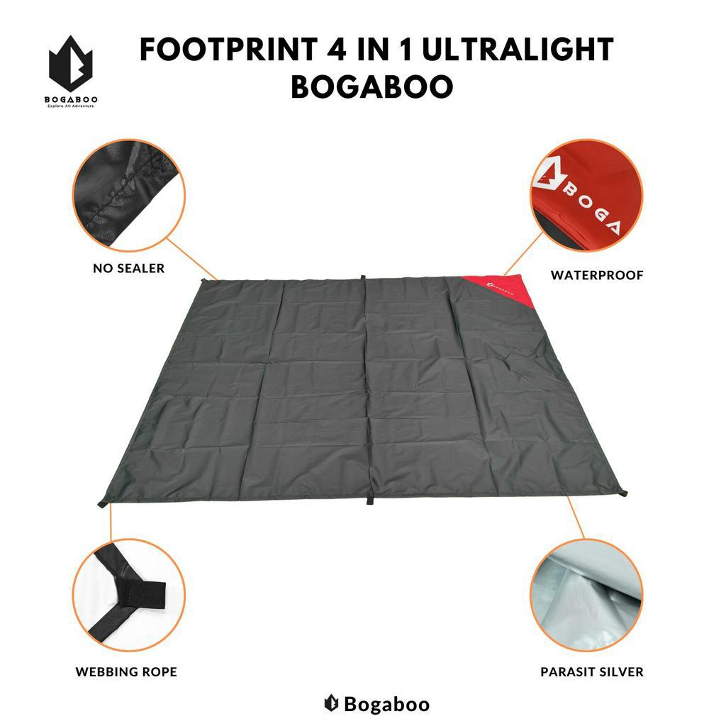 BOGABOO footprint 3 x 4 ultralight waterproof 4 IN 1 - flysheet ultralight - tiker ultralight - matras ultralight - alas tenda dome