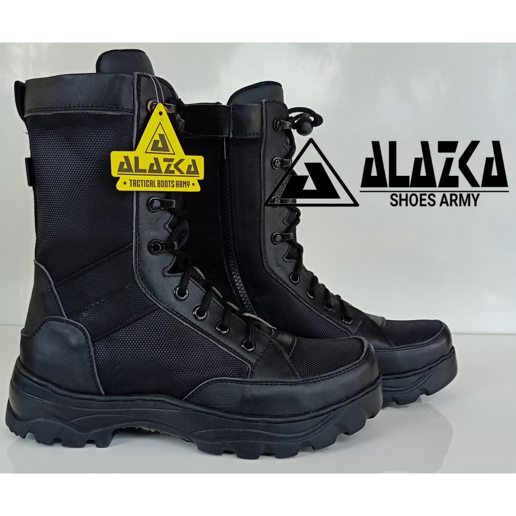 *READY* Sepatu PDL Kulit TNI POLRI Terbaru 2020 Dop Sol TNI Merek Alazka